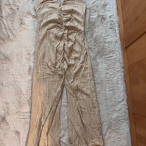 ZARA Striped Tan dress
